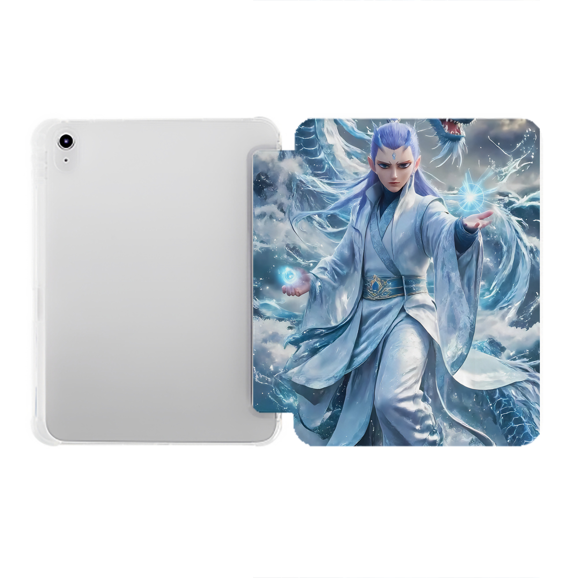 （画像用） Ne Zha 2 ナタ 魔童の大暴れ IPad ケース ペン収納付き 三つ折りスタンド PUレザー×シリコン 対応機種9.5/10.5/10.9インチ